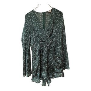 Green romper - size small - like new